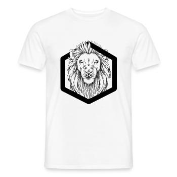 Lion dotwork - T-shirt homme - blanc - Devant - AI Model Male 178 dark (178cm)