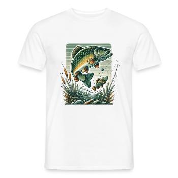 Graphique d’aventure de pêche vintage - T-shirt homme - blanc - Devant - AI Model Male 178 dark (178cm)