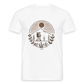 Illustration de randonneur de montagne paisible - T-shirt homme - blanc - Devant - AI Model Male 178 dark (178cm)
