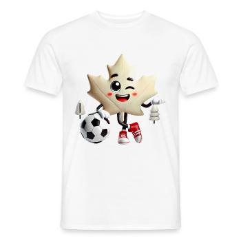 Kanada Maple Leaf Fußball Maskottchen - Männer T-Shirt - Weiß - Vorne - AI Model Male 178 dark (178cm)