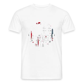 Canne à pêche American Flag Design - T-shirt homme - blanc - Devant - AI Model Male 178 dark (178cm)