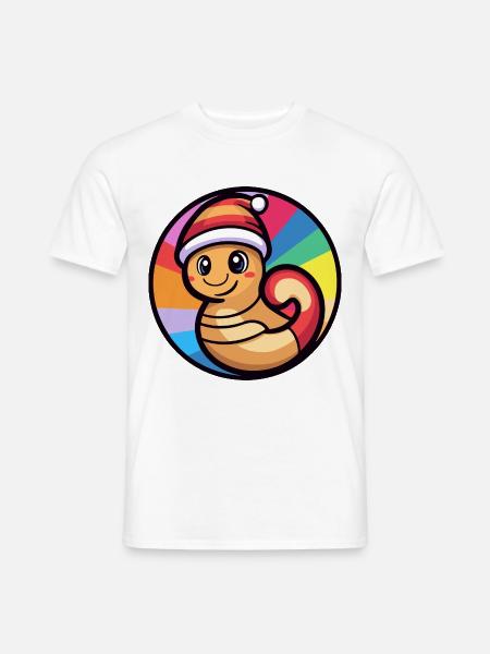 Schnecke Weihnachten X-Mas - Männer T-Shirt - Weiß