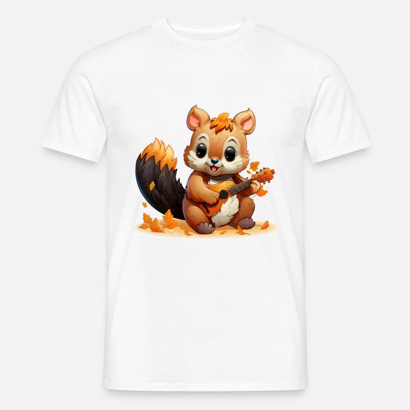 Das Akkordeon-Eichhörnchen - Männer T-Shirt - Weiß
