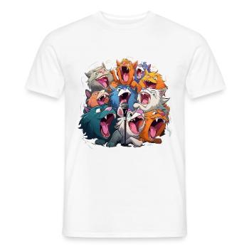 The Karaoke Crazies - Men's T-Shirt - white - Front - AI Model Male 178 dark (178cm)