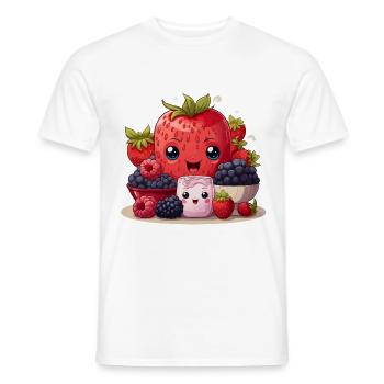 Berry Bliss - Men's T-Shirt - white - Front - AI Model Male 178 dark (178cm)