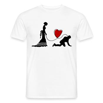 Wedding Newlyweds Heart Funny - Men's T-Shirt - white - Front - AI Model Male 178 dark (178cm)