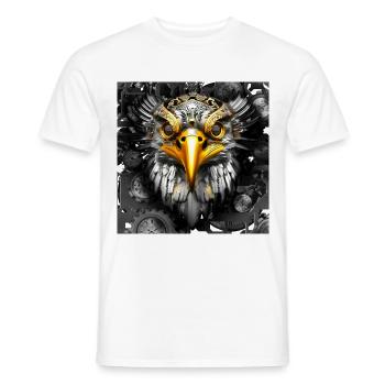 Steampunk style rétro Oiseau de proie - T-shirt homme - blanc - Devant - AI Model Male 178 dark (178cm)