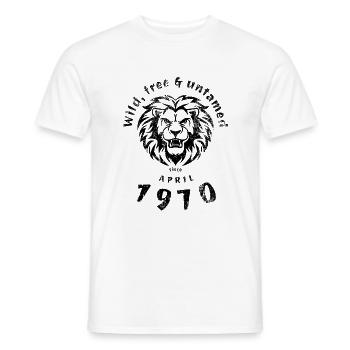 Wild, free & untamed since 04/1970 - Men's T-Shirt - white - Front - AI Model Male 178 dark (178cm)