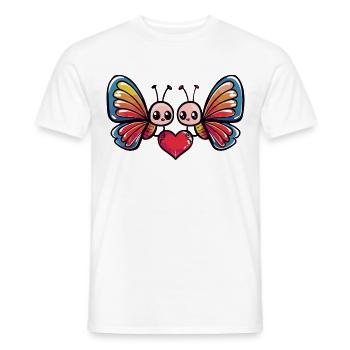 Schmetterling Paar Valentinstag - Männer T-Shirt - Weiß - Vorne - AI Model Male 178 dark (178cm)