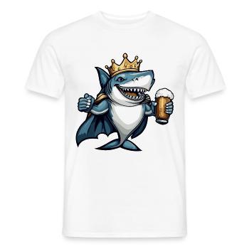 Bière de requin drôle - T-shirt homme - blanc - Devant - AI Model Male 178 dark (178cm)