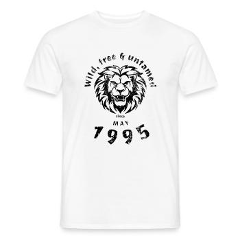 30th Birthday Wild, free & untamed since 05/1995 - Men's T-Shirt - white - Front - AI Model Male 178 dark (178cm)