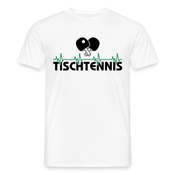 Tischtennis - Männer T-Shirt - Weiß - Vorne - AI Model Male 178 dark (178cm)