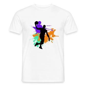 Basketball - Männer T-Shirt - Weiß - Vorne - AI Model Male 178 dark (178cm)
