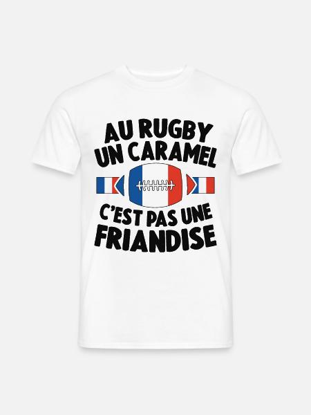 Au Rugby Un Caramel C'est Pas Une Friandise - T-shirt homme - blanc