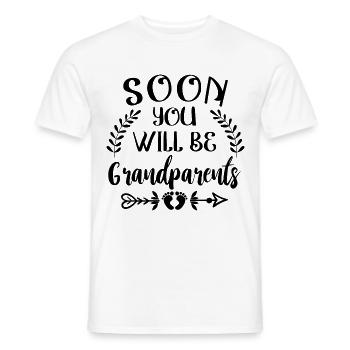 Vous serez bientôt grands-parents. Grand-mère et grand-père - T-shirt homme - blanc - Devant - AI Model Male 178 dark (178cm)