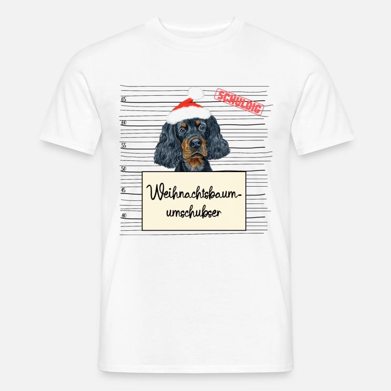 Weihnachtsbaum Umschubser Gordon Setter - Männer T-Shirt - Weiß