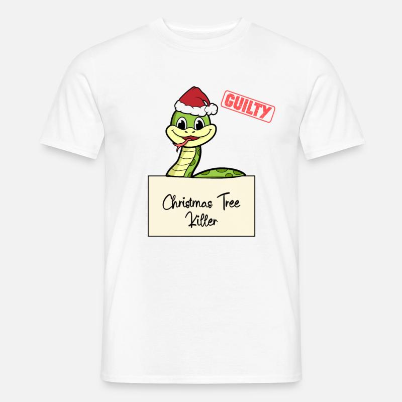 Weihnachtsbaum Umschubser Schlange - Männer T-Shirt - Weiß