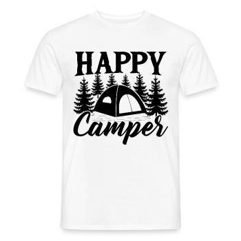 Camping Wohnmobil Van Vintage im Wohnwagen Caravan - Männer T-Shirt - Weiß - Vorne - AI Model Male 178 dark (178cm)