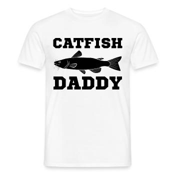 Poisson-chat Papa Papa Pêche au chat Pêcheur Fête des pères - T-shirt homme - blanc - Devant - AI Model Male 178 dark (178cm)