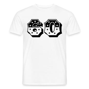 Number 60 - 60th birthday - 60s retro - Men's T-Shirt - white - Front - AI Model Male 178 dark (178cm)