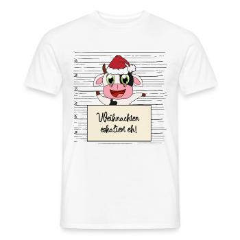 Es eskaliert eh lustige Weihnachten Kuh - Männer T-Shirt - Weiß - Vorne - AI Model Male 178 dark (178cm)