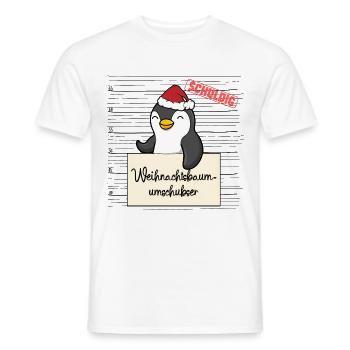 Weihnachtsbaum Umschubser Pinguin - Männer T-Shirt - Weiß - Vorne - AI Model Male 178 dark (178cm)