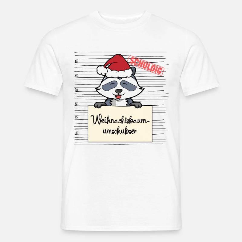 Weihnachtsbaum Umschubser Waschbär - Männer T-Shirt - Weiß