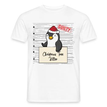 Weihnachtsbaum Umschubser Pinguin - Männer T-Shirt - Weiß - Vorne - AI Model Male 178 dark (178cm)