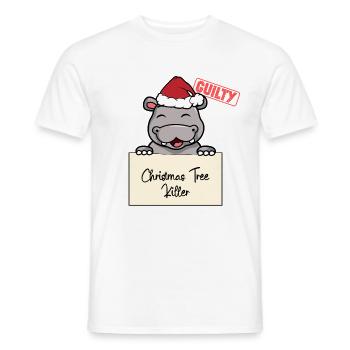 Weihnachtsbaum Umschubser Nilpferd - Männer T-Shirt - Weiß - Vorne - AI Model Male 178 dark (178cm)