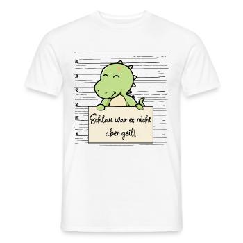 Dinosaurier lustiger Spruch humor Gefängnisbild - Männer T-Shirt - Weiß - Vorne - AI Model Male 178 dark (178cm)