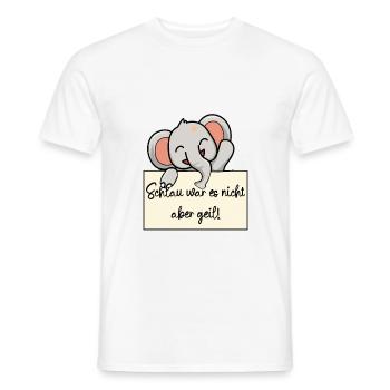 Elefant lustiger Spruch humor Gefängnisbild - Männer T-Shirt - Weiß - Vorne - AI Model Male 178 dark (178cm)