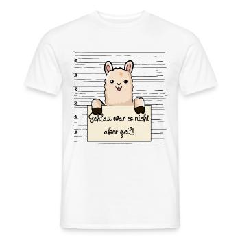 Lama lustiger Spruch humor Gefängnisbild - Männer T-Shirt - Weiß - Vorne - AI Model Male 178 dark (178cm)