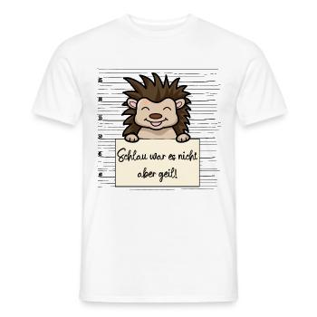 Igel lustiger Spruch humor Gefängnisbild - Männer T-Shirt - Weiß - Vorne - AI Model Male 178 dark (178cm)