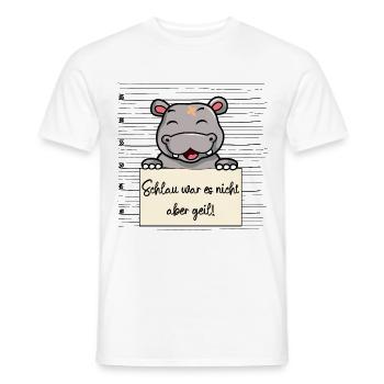 Nilpferd lustiger Spruch humor Gefängnisbild - Männer T-Shirt - Weiß - Vorne - AI Model Male 178 dark (178cm)