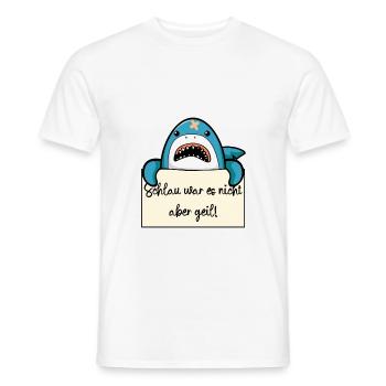 Hai lustiger Spruch humor Gefängnisbild - Männer T-Shirt - Weiß - Vorne - AI Model Male 178 dark (178cm)