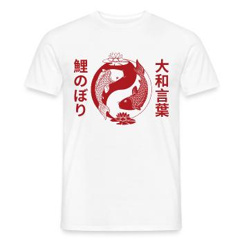 Japan China Koi Fish Koi Fish Chinese Yin Yang - Men's T-Shirt - white - Front - AI Model Male 178 dark (178cm)