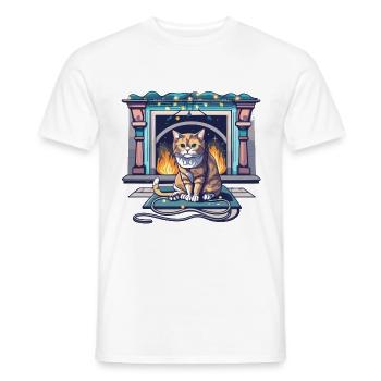 Kamin - Männer T-Shirt - Weiß - Vorne - AI Model Male 178 dark (178cm)