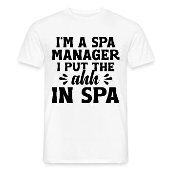 SPA Manager Job Wellness Funny SPA Management Sayi - Men's T-Shirt - white - Front - AI Model Male 178 dark (178cm)