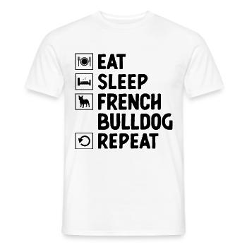 Eat Sleep French Bulldog Repeat Frenchie Dog Lover - Men's T-Shirt - white - Front - AI Model Male 178 dark (178cm)