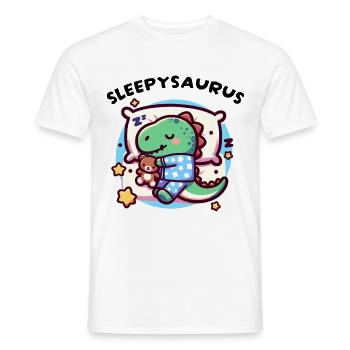 Sleepysaurus Official Sleep Outfit Chemise de nuit - T-shirt homme - blanc - Devant - AI Model Male 178 dark (178cm)