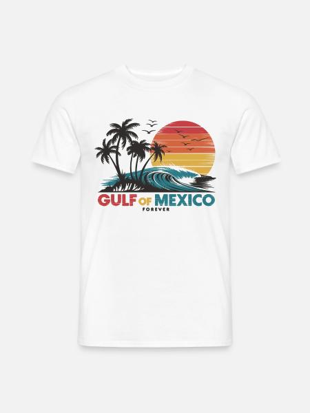 Golf von Mexiko – Retro Strand & Wellen - Männer T-Shirt - Weiß