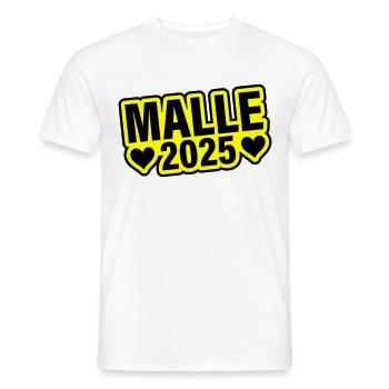 Malle 2025 Herz - Männer T-Shirt - Weiß - Vorne - AI Model Male 178 dark (178cm)
