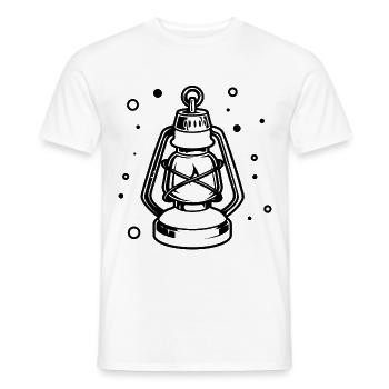 Night Lamp - Storm Lantern Mine Lamp - Men's T-Shirt - white - Front - AI Model Male 178 dark (178cm)