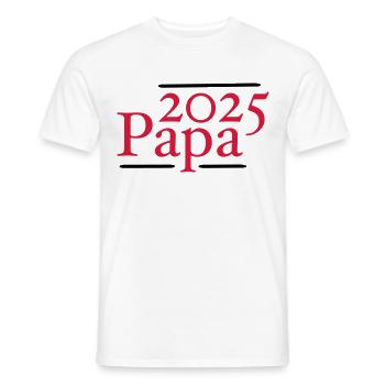 Papa 2025 - Männer T-Shirt - Weiß - Vorne - AI Model Male 178 dark (178cm)