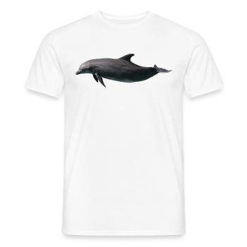 Große Tümmler – wilde Silhouette - Männer T-Shirt - Weiß - Vorne - AI Model Male 178 dark (178cm)