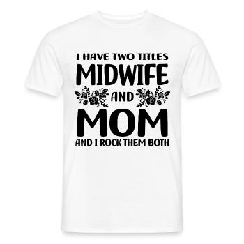 Sages-femmes - T-shirt homme - blanc - Devant - AI Model Male 178 dark (178cm)