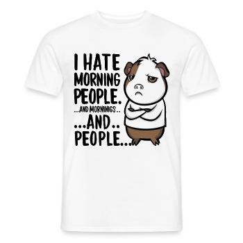 I Hate Morning People für einen Morgenmuffel - Männer T-Shirt - Weiß - Vorne - AI Model Male 178 dark (178cm)