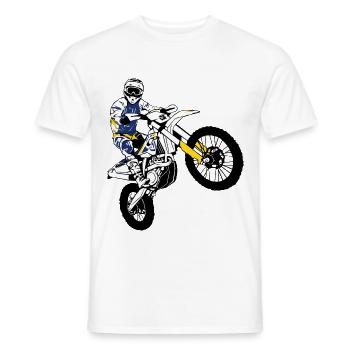 Enduro - off-road - motorcycle off-road sport - Men's T-Shirt - white - Front - AI Model Male 178 dark (178cm)