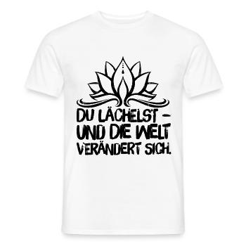Yoga Meditation Spiritualität Lächeln Schwarz - Männer T-Shirt - Weiß - Vorne - AI Model Male 178 dark (178cm)