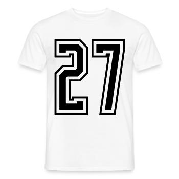 27 Zahl nummer - Männer T-Shirt - Weiß - Vorne - AI Model Male 178 dark (178cm)